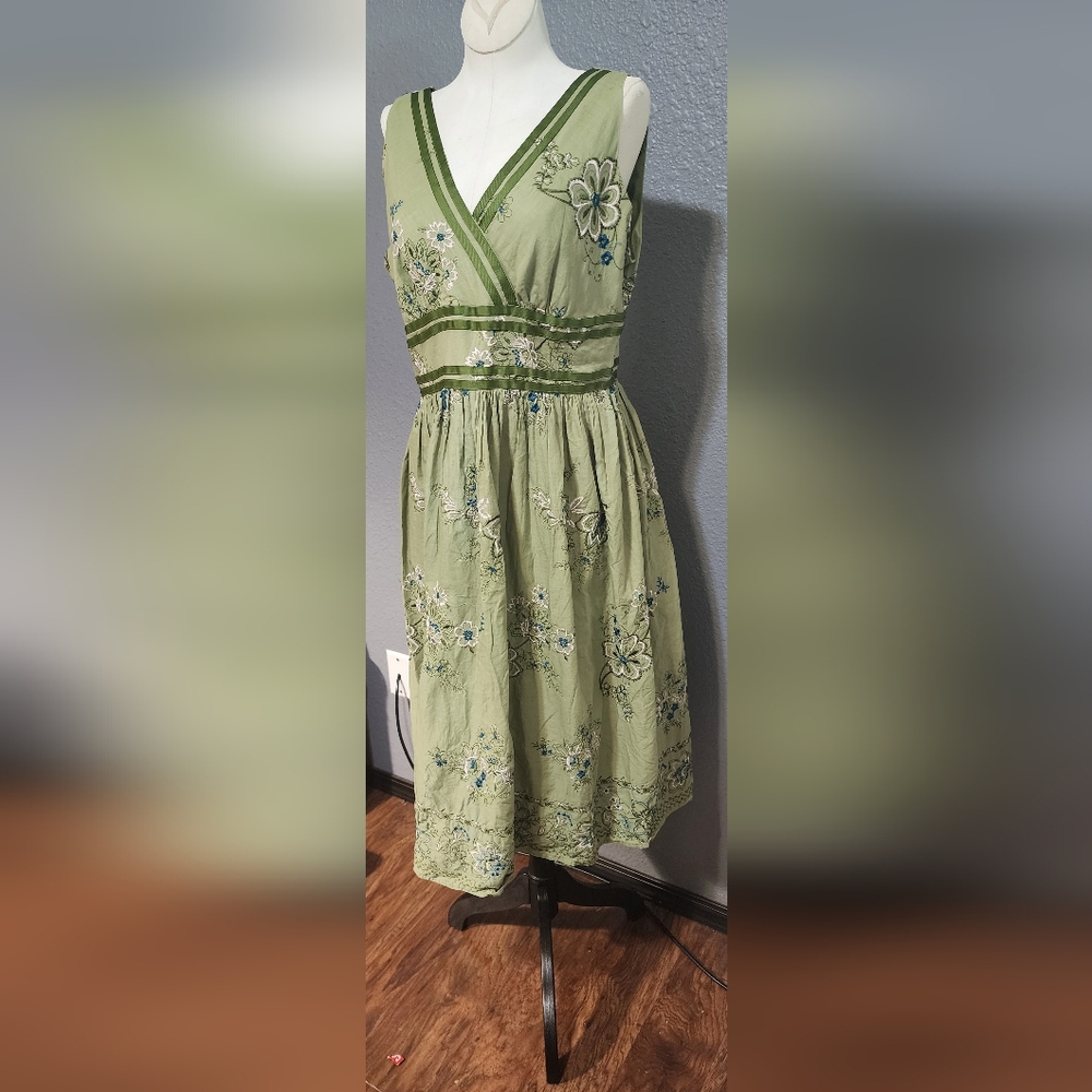 Vintage Robbie Bee floral embroidered dress